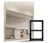 WIGING sous-Sol Fenêtre Coulissante Verticale Cadre en Aluminium Remplacement Fenêtre D'aération avec Vitre Et Moustiquaire pour Poulailler Salle De Bain Montage Encastré