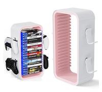 wigmoa OYO-Tour de rangement universelle de 140 cm compatible avec PS5/Xbox Series S et X/Switch, organisateur universel de disques de jeux vidéo, 18 pièces avec support de 4 manettes, support de