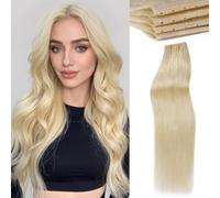 WIGNEE Extensions Cheveux Humains 51cm, volume réutilisable quotidien | Extensions de Cheveux 100% Humains avec Micro-Billes, 2 Pièces 100g Double Trame Extensions Blondes pour Femme, Qualité Salon