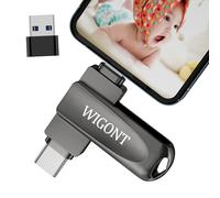WIGONT Cle USB 128 Go pour Phone Stocker Plus de Photos et de Vidéos | Clé USB pour iPhone/iPad/Android/PC, avec adaptateur USB séparé. Clé mémoire pour téléphone portable