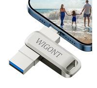WIGONT Cle USB pour iphone, 3 en 1 Clé USB 128 Go pour Enregistrer Plus de Photos et de Vidéos Différents Appareils. iphone Clé Photo avec i0S/lPad/PC,Livré avec Un Adaptateur de Type C Séparé.