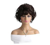 Wigs Natural Synthetic Short Curly Black For Women 10 Inch Daily Party Hair(Brown)
