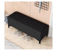 WIGSELBL Banc de rangement rectangulaire pour bout de lit avec repose-pieds rembourré, pour salon, chambre à coucher, entrée (Néro, 60 cm)