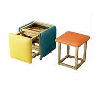 WIGSELBL Canapé gigogne cube 5 en 1, empilable, repose-pieds avec roulettes pivotantes, tabouret de maquillage multifonctionnel pour salon (doré)