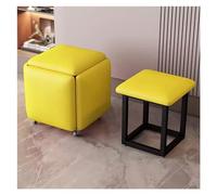 WIGSELBL Canapé gigogne cube 5 en 1, empilable, repose-pieds avec roulettes pivotantes, tabouret de maquillage multifonctionnel pour salon (jaune)