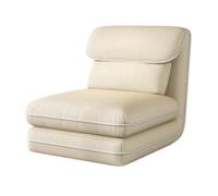 WIGSELBL Canapé-lit pliable 3 en 1 avec dossier réglable à 4 positions, fauteuil avec oreiller, fauteuil inclinable rembourré pour la maison et le bureau (crème)