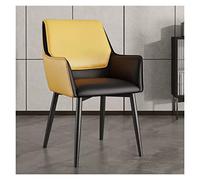 WIGSELBL Chaise d'appoint en cuir, chaise de salon moderne avec accoudoirs, chaise de salle à manger rembourrée confortable, chaise d'appoint chaise de bureau avec pieds en métal, chaise de bureau