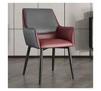 WIGSELBL Chaise d'appoint en cuir, chaise de salon moderne avec accoudoirs, chaise de salle à manger rembourrée confortable, chaise d'appoint chaise de bureau avec pieds en métal, chaise de bureau