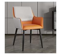 WIGSELBL Chaise d'appoint en cuir, chaise de salon moderne avec accoudoirs, chaise de salle à manger rembourrée confortable, chaise d'appoint chaise de bureau avec pieds en métal, chaise de bureau