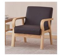 WIGSELBL Chaise d'appoint rembourrée avec pieds en bois, dossier confortable et accoudoirs ergonomiques, fauteuil en bois du milieu du siècle pour salon (marron)