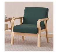 WIGSELBL Chaise d'appoint rembourrée avec pieds en bois, dossier confortable et accoudoirs ergonomiques, fauteuil en bois du milieu du siècle pour salon (vert)