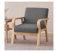 WIGSELBL Chaise d'appoint rembourrée avec pieds en bois, dossier confortable et accoudoirs ergonomiques, fauteuil en bois du milieu du siècle pour salon (gris)