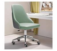 WIGSELBL Chaise de bureau moderne du milieu du siècle réglable en cuir avec roulettes - Dossier moyen pivotant - Ergonomique - Vert