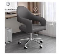 WIGSELBL Chaise de bureau moderne en cuir synthétique, chaise de maquillage pivotante réglable en hauteur pour salon, fauteuil d'ordinateur rembourré avec roulettes (gris)