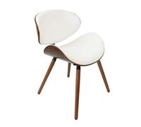 WIGSELBL Chaise de salle à manger papillon, chaises de salle à manger modernes du milieu du siècle, similicuir rembourré en noyer avec dossier incurvé, chaise d'appoint de cuisine contemporaine, style