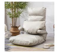 WIGSELBL Chaise de sol avec accoudoirs et oreiller, chaise longue pliable, 5 positions, réglable, confortable, fauteuil de jeu inclinable, sièges rembourrés pour adultes (crème)