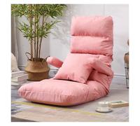 WIGSELBL Chaise de sol avec accoudoirs et oreiller, chaise longue pliable, 5 positions, réglable, confortable, chaise de jeu inclinable, sièges rembourrés pour adultes (rose)
