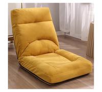 WIGSELBL Chaise de sol réglable avec soutien dorsal, lit rembourré avec 5 positions réglables, canapé pliable pour lire (jaune)