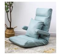 WIGSELBL Chaise de sol réglable d'intérieur pliable avec accoudoirs et oreiller, canapé pliable confortable pour chambre à coucher (bleu)