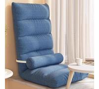 WIGSELBL Chaise longue d'intérieur avec oreiller, canapé-lit pliable pour salon, fauteuil inclinable réglable pour jeu et lecture (bleu)