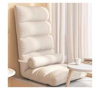 WIGSELBL Chaise longue d'intérieur avec oreiller, canapé-lit pliable pour salon, fauteuil inclinable réglable pour jeu et lecture (crème)