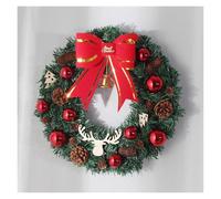 WIGSELBL Couronnes de Noël décoratives for Porte d'entrée avec nœud Rouge, Couronne de Noël for cheminée, Mur ou fenêtre.(Style-1,30 * 30cm)