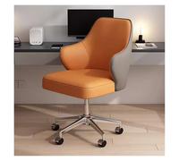 WIGSELBL Criss Cross Chaise de bureau pivotante moderne en cuir synthétique avec roulettes et accoudoirs confortables réglables en hauteur Orange