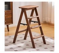 WIGSELBL Escabeau pliant en bois à 3 marches, tabouret de rangement en bois 2-en-1 avec étagère à fleurs pour la cuisine de la maison, escabeau antidérapant portable (quatre marches)