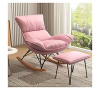 WIGSELBL Fauteuil à bascule Glider Chaise de salon moderne Chaise à bascule avec base en bois massif et ottoman, chaise à bascule rembourrée, chaises confortables pour allaitement, cadeau pour maman