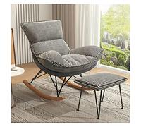 WIGSELBL Fauteuil à bascule Glider Chaise de salon moderne Chaise à bascule avec base en bois massif et ottoman, chaise à bascule rembourrée, chaises confortables d'allaitement pour maman cadeau