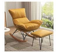 WIGSELBL Fauteuil à bascule Glider Chaise de salon moderne Chaise à bascule avec base en bois massif et ottoman, chaise à bascule rembourrée, chaises confortables pour allaitement, cadeau pour maman