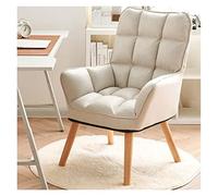 WIGSELBL Fauteuil à oreilles du milieu du siècle Chaise d'appoint moderne en tissu rembourré à dossier haut avec pieds en bois, canapé simple rembourré fauteuil club pour salon, chambre, bureau à