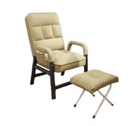 WIGSELBL Fauteuil d'appoint moderne avec repose-pieds, dossier réglable sur 5 positions, cadre en métal, fauteuil de lecture confortable avec poches latérales (jaune)