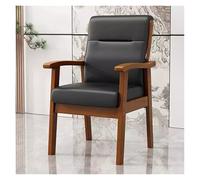WIGSELBL Fauteuil d'appoint rembourré en bois avec assise épaisse, chaises de bureau, invités, réception, chaises de réunion exécutive (néro)