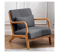 WIGSELBL Fauteuil de salon avec coussin lombaire, chaise de loisirs rétro, chaise de salon, chaise baignoire, chaise de club rembourrée, chaise moderne du milieu du siècle avec pieds en bois massif