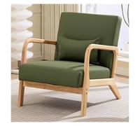WIGSELBL Fauteuil de salon, chaise d'appoint moderne du milieu du siècle avec oreiller, chaise de lecture confortable avec cadre en bois pour le salon (vert)