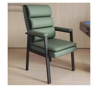 WIGSELBL Fauteuil moderne du milieu du siècle en cuir avec cadre en bois, chaise de salon d'appoint rembourrée pour salon/chambre à coucher (vert)