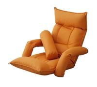 WIGSELBL Fauteuil paresseux pliable avec dossier réglable à 5 positions, chaise longue confortable, chaise longue inclinable pour salon, chambre à coucher (orange)