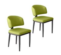 WIGSELBL Lot de 2 chaises de salle à manger modernes du milieu du siècle à dossier haut et confortables avec pieds en métal pour salon (vert)