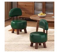 WIGSELBL Lot de 2 repose-pieds ottomans, repose-pieds en bois massif avec siège rembourré doux, rond moderne, rotation à 360°, petit marchepied de 33 cm pour salon