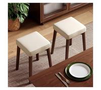 WIGSELBL Lot de 2 tabourets en bois rembourrés et empilables avec dessus carré, tabourets empilables pour cuisine, salle à manger
