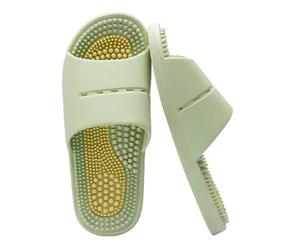 WIGSELBL Pantoufles de massage d'acupression pour pieds - Sandales de réflexologie - Cadeau pour femme - Sandales de douche (vert, EUR36-37)