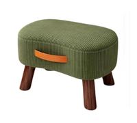 WIGSELBL Petit repose-pieds incurvé avec poignée, repose-pieds en velours et ottomans, repose-pieds moderne pour canapé avec pieds en bois, marchepied avec siège rembourré pour salon (vert)