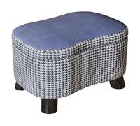 WIGSELBL Petit tabouret de rangement ottomane multifonctionnel, repose-pieds de rangement, tabouret rembourré avec pieds en bois massif, tabourets d'appoint modernes (bleu)