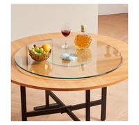 WIGSELBL Plateau tournant Rond en Verre Lazy Susan for Table de Table, Robuste et Transparent, Rotation à 360°.(80cm)