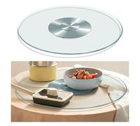 WIGSELBL Plateau tournant Rond en Verre trempé Transparent de 24, 28, 32 et 36 Pouces, idéal for Servir à la Table.(Style-3,80cm)