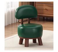 WIGSELBL Repose-pieds en bois massif avec siège rembourré doux, rond moderne, rotation à 360°, petit marchepied de 33 cm pour salon (vert)