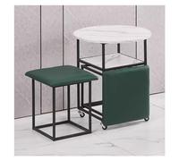 WIGSELBL Siège cube 5 en 1 avec roulettes pivotantes et table basse, empilable, tabouret ottoman, chaise de coiffeuse mobile pour salon (vert)
