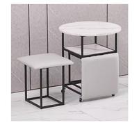 WIGSELBL Siège cube 5 en 1 avec roulettes pivotantes et table basse, empilable, tabouret ottoman, fauteuil de coiffeuse mobile pour salon (gris)