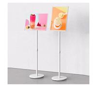 WIGSELBL Support de panneau sur pied en acrylique pour affiche, support réglable pour affichage vertical et horizontal (blanc, A4)